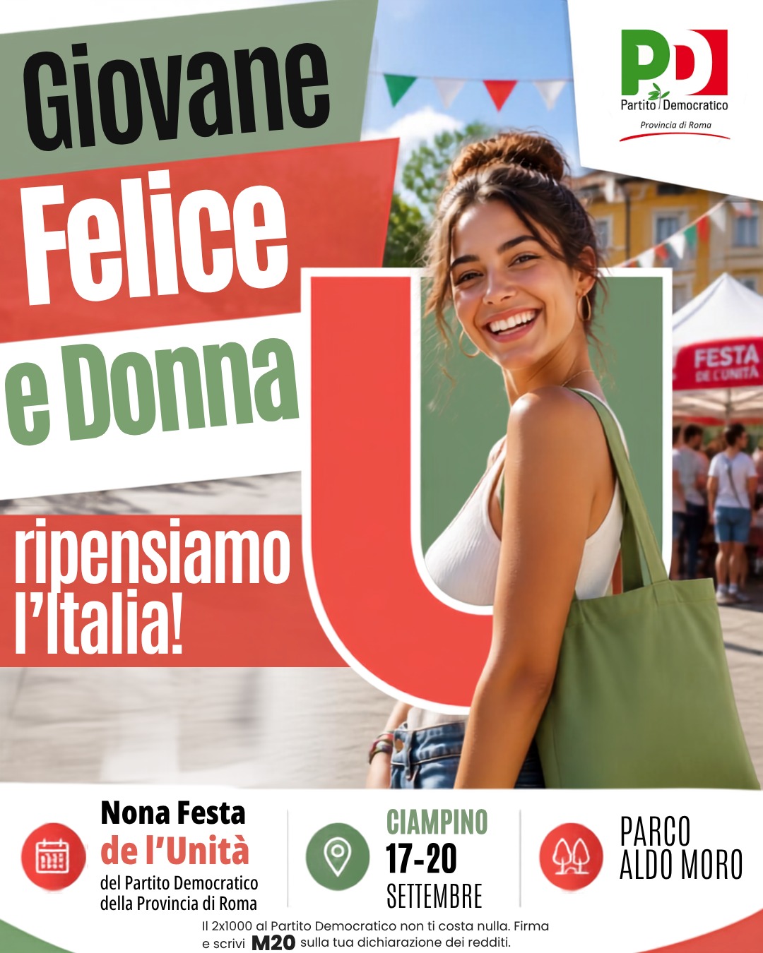 locandina Giovane, Felice e Donna. Ripensiamo l'Italia!