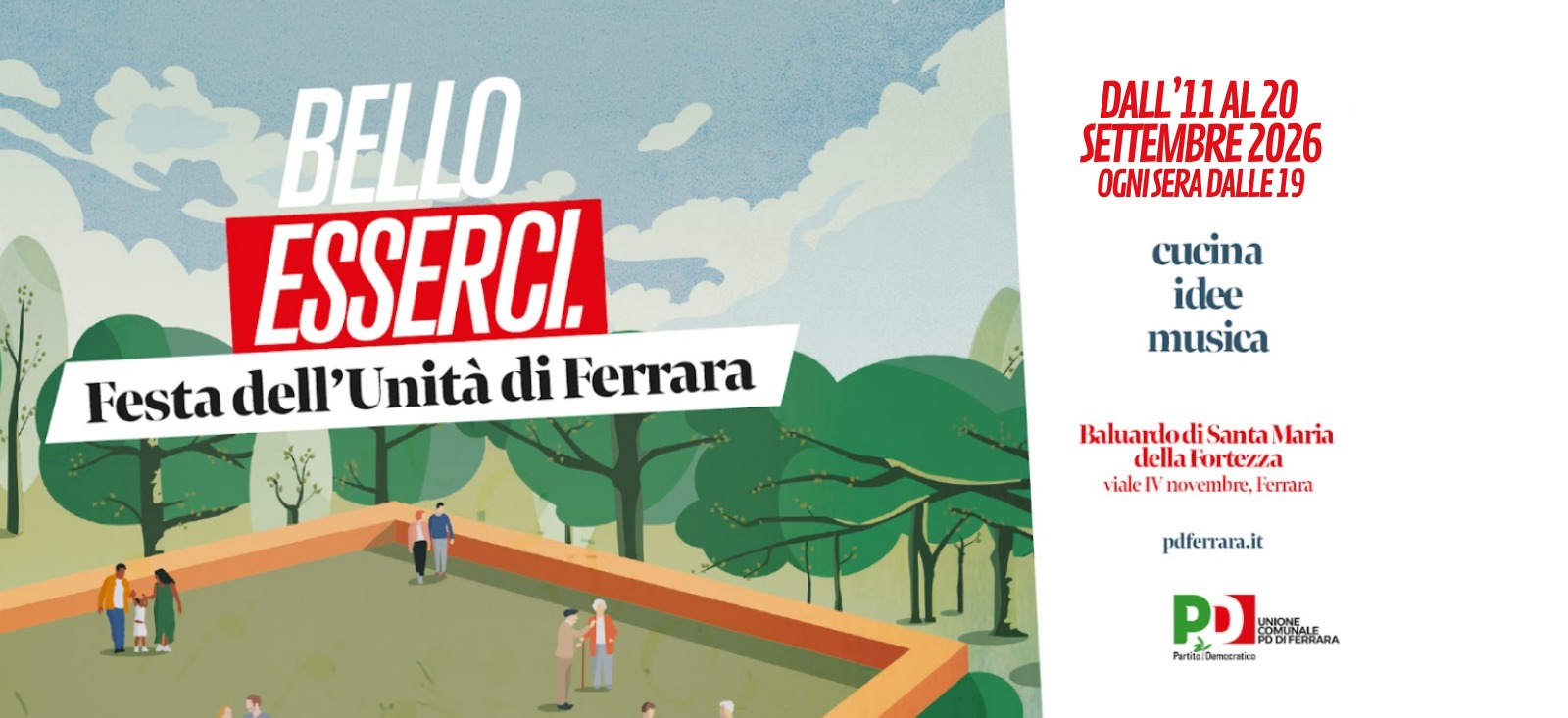 locandina Bello Esserci Festa dell'Unità di Ferrara