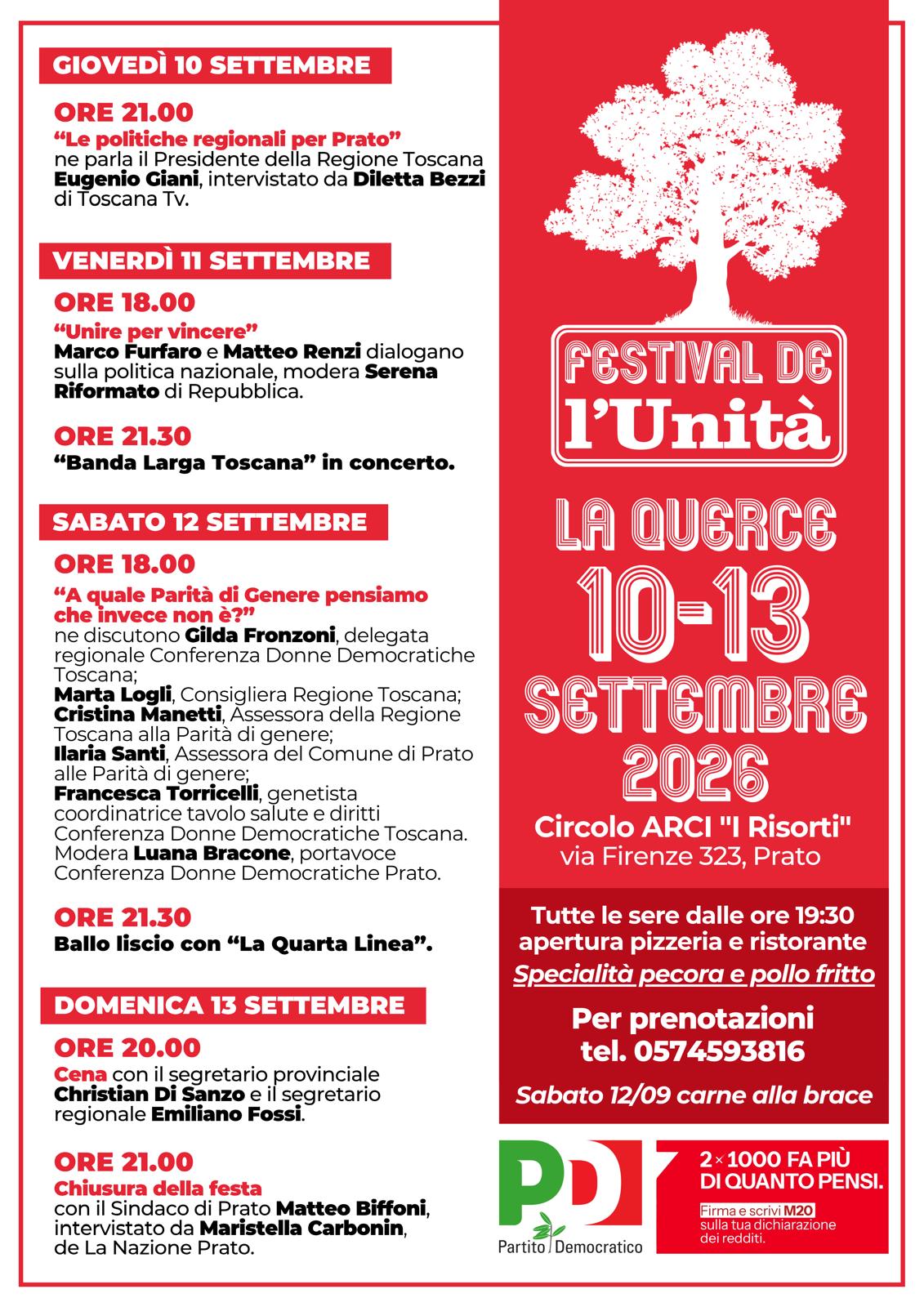 locandina Festa de L'Unità - La Querce