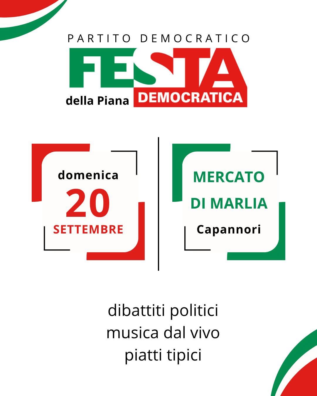 locandina Festa Democratica della Piana lucchese
