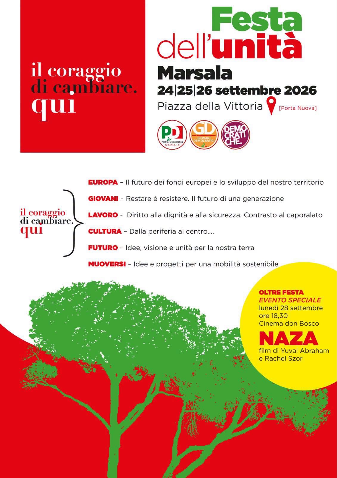 locandina FESTA DELL'UNITA' - CIRCOLO DI MARSALA