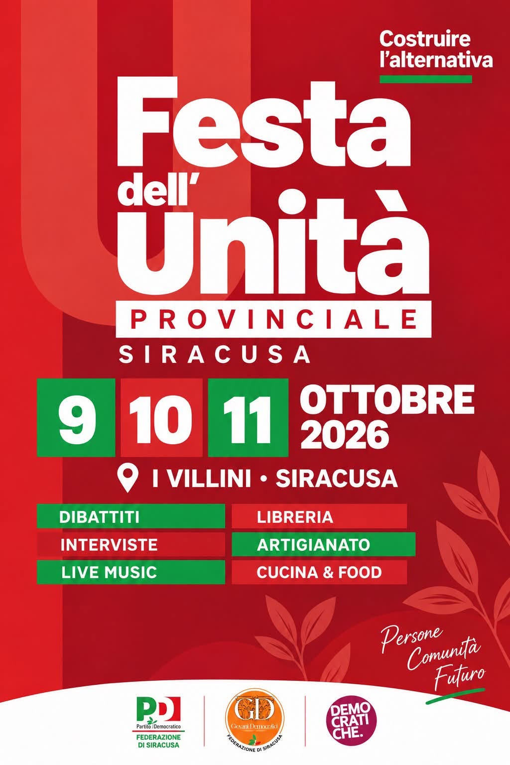 locandina PERSONE. COMUNITA'. FUTURO.