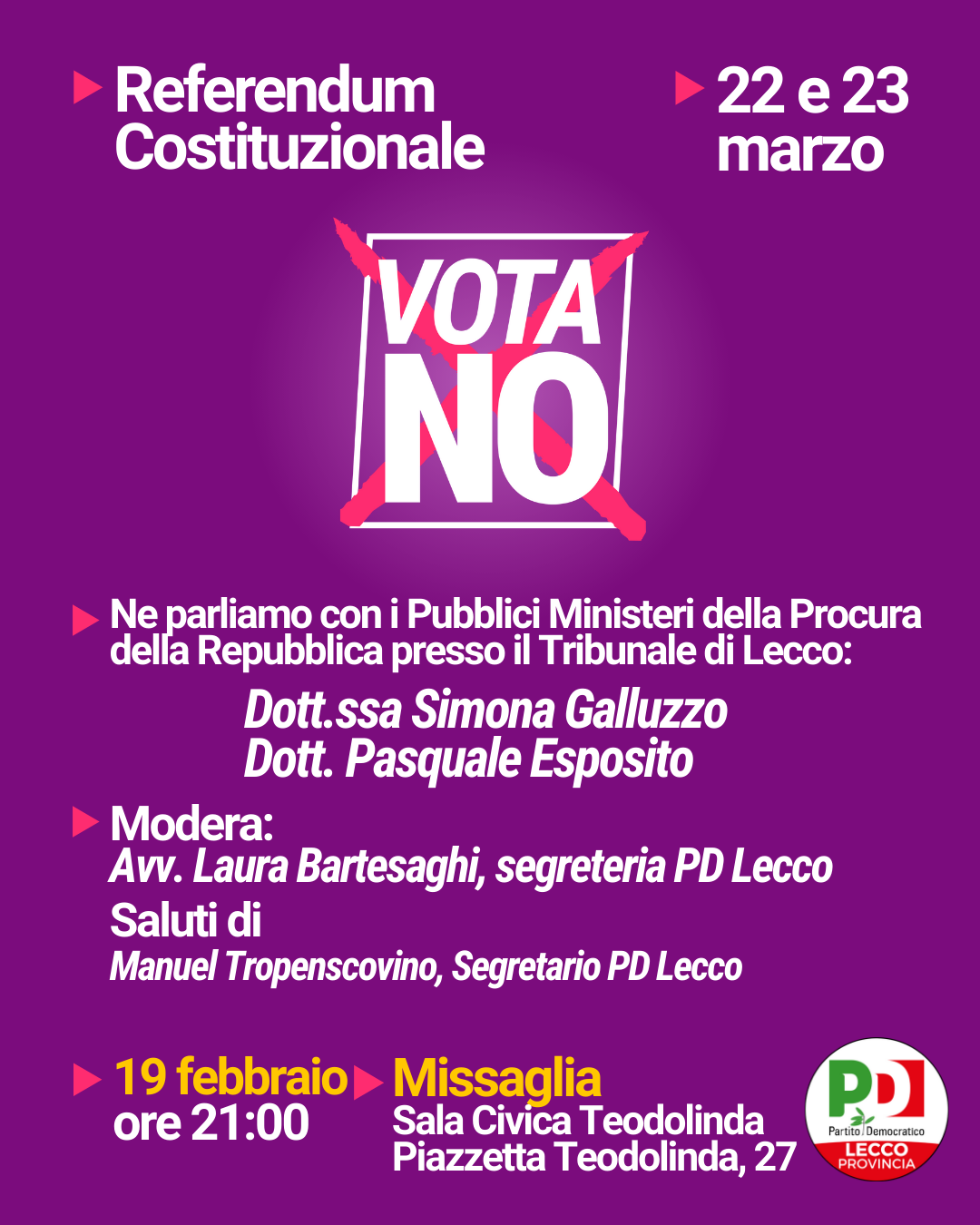REFERENDUM COSTITUZIONALE- VOTA NO