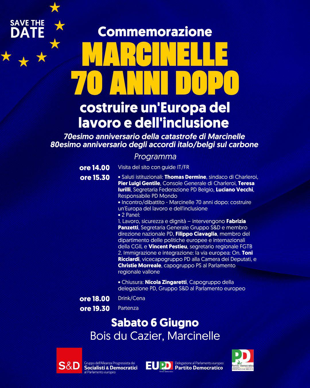 Marcinelle 70 anni dopo - costruire l'Europa del lavoro e dell'inclusione